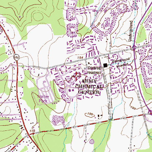 Topographic Map of Harford Square, MD