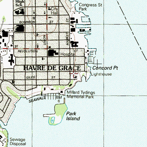 Topographic Map of Havre de Grace Decoy Museum, MD