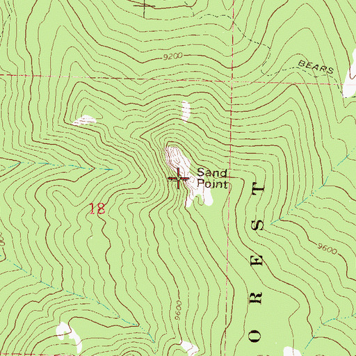 Topographic Map of Sand Point, CO