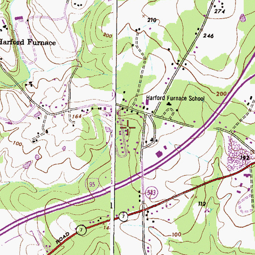 Topographic Map of Henley Park, MD