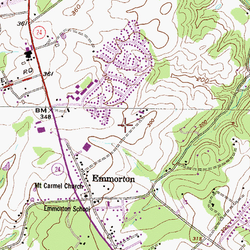 Topographic Map of Hunters Run, MD