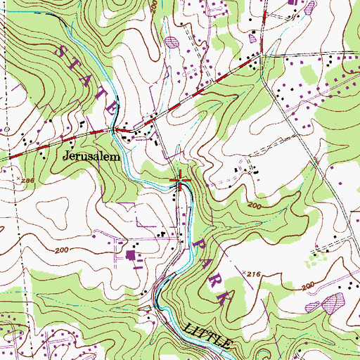 Topographic Map of Jericho Covered Bridge, MD