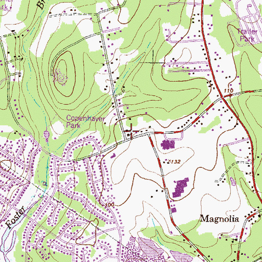 Topographic Map of John Wesley United Methodist Church, MD