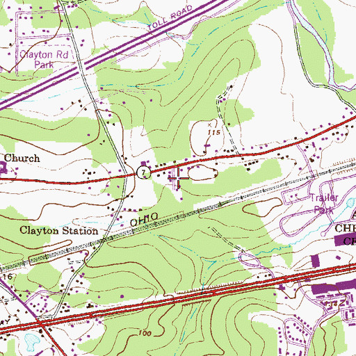 Topographic Map of Johnson Manor, MD