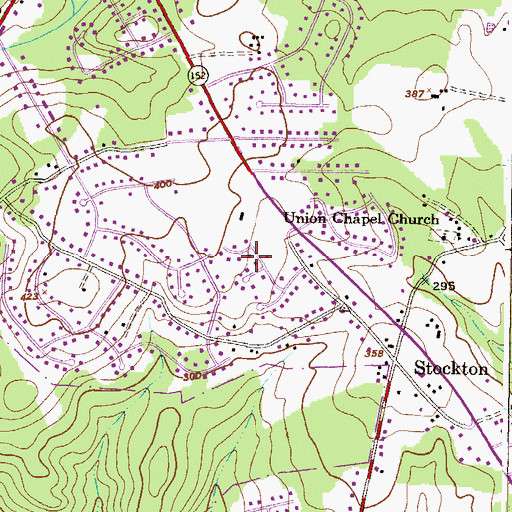 Topographic Map of Kingswood, MD