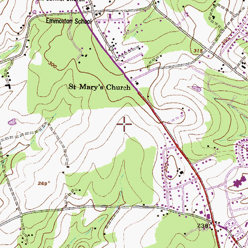 Topographic Map of Laurel Woods, MD