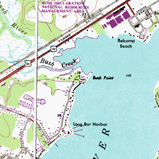 Topographic Map of Long Bar Harbor Montessori School, MD
