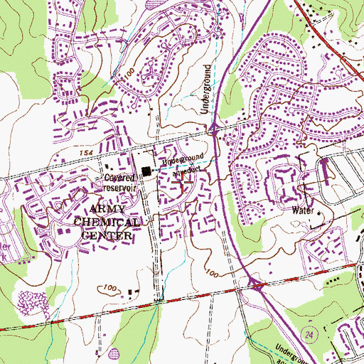 Topographic Map of Meadowood, MD