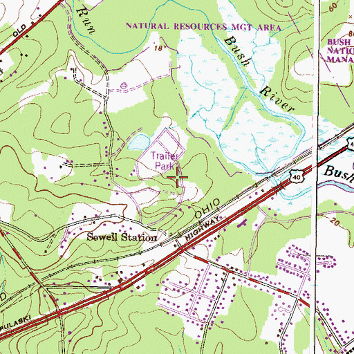 Topographic Map of Mount Bush Estates, MD