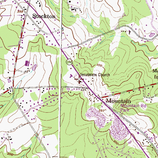 Topographic Map of Mountain Cemetery, MD