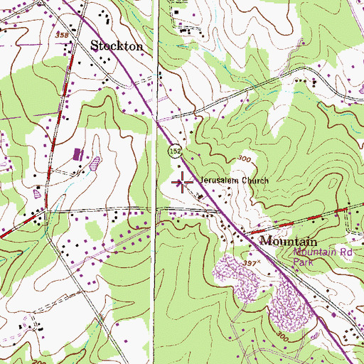 Topographic Map of Mountain Christian School, MD