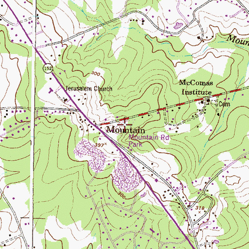 Topographic Map of Mountain Road Park, MD