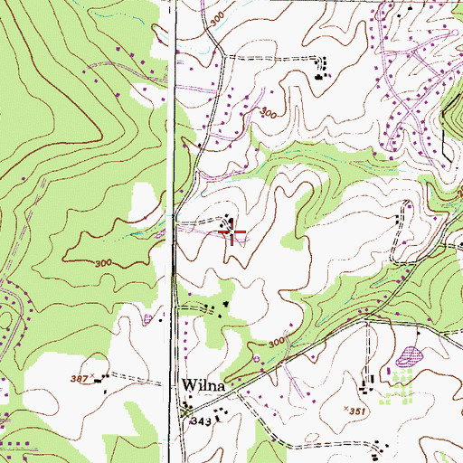 Topographic Map of Open Acres Manor, MD