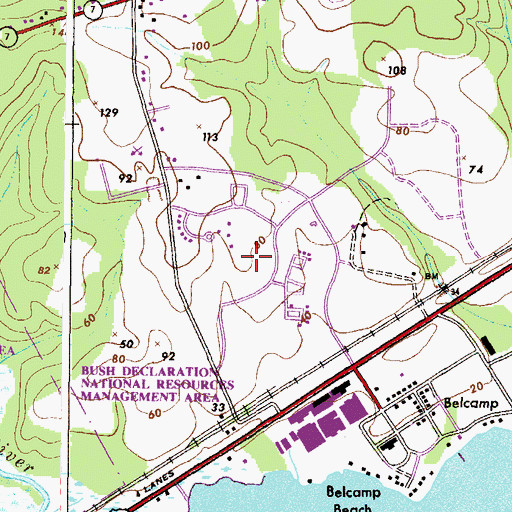 Topographic Map of Riverside, MD