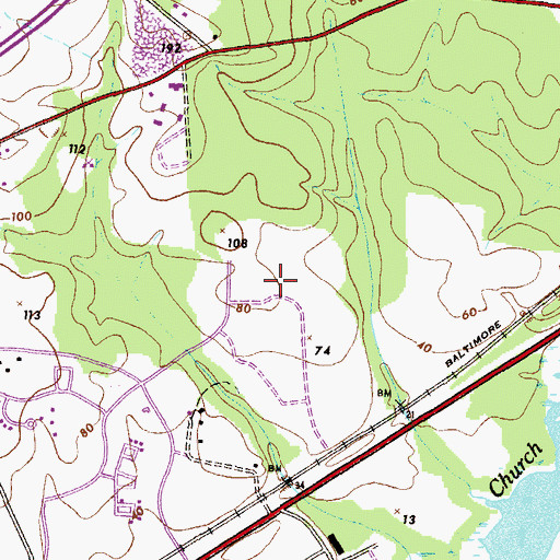 Topographic Map of Riverside Business Park, MD