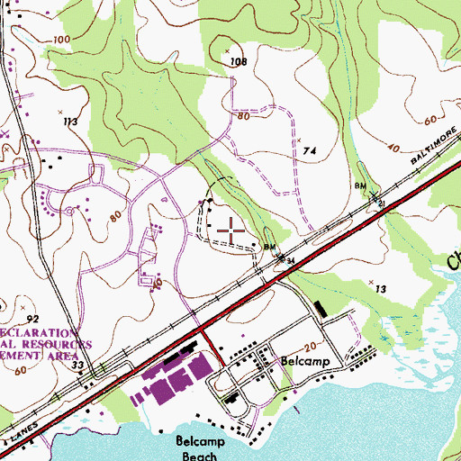Topographic Map of Riverside Village of Church Creek, MD