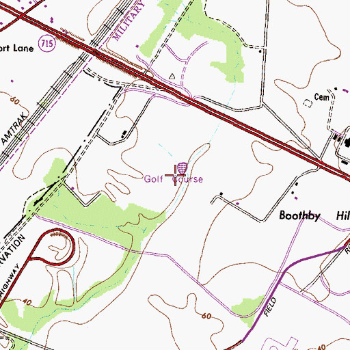 Topographic Map of Ruggles Golf Course, MD