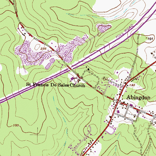Topographic Map of Saint Francis De Sales Cemetery, MD