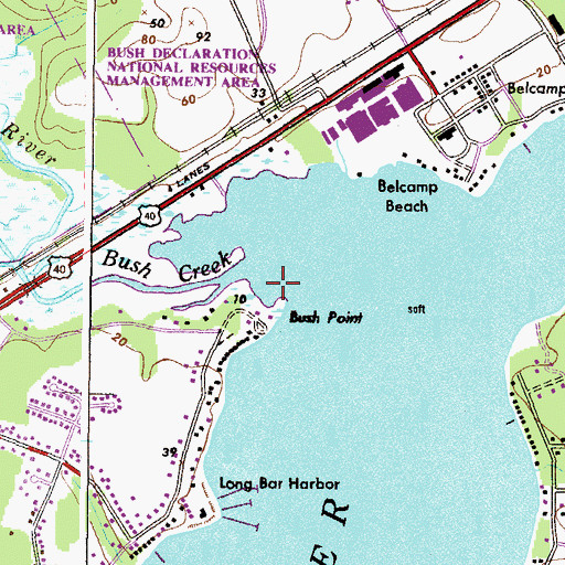 Topographic Map of Sewells Bar, MD