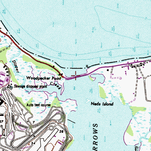 Topographic Map of Spesutie Island Bridge, MD