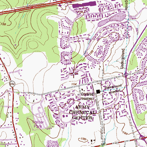 Topographic Map of Stoneleigh Square, MD