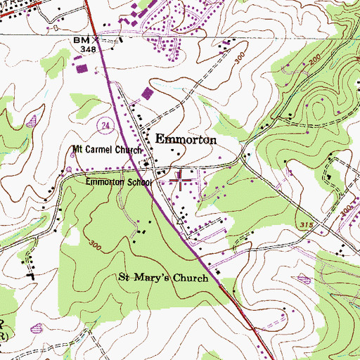 Topographic Map of Temple Hills, MD