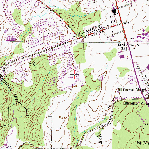 Topographic Map of Valley View, MD