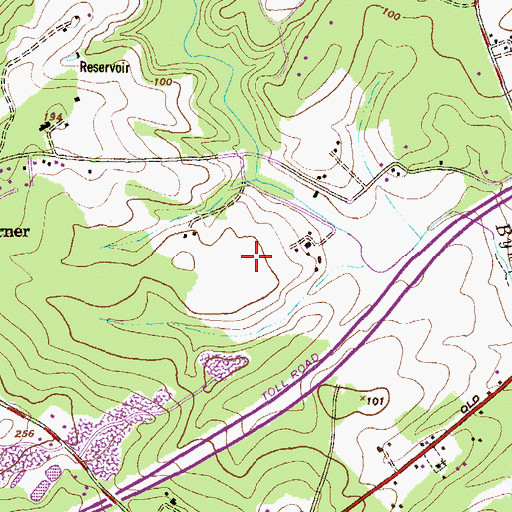 Topographic Map of Village of Bynum Run, MD
