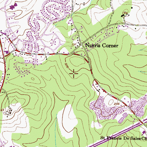Topographic Map of White Oak Crest, MD