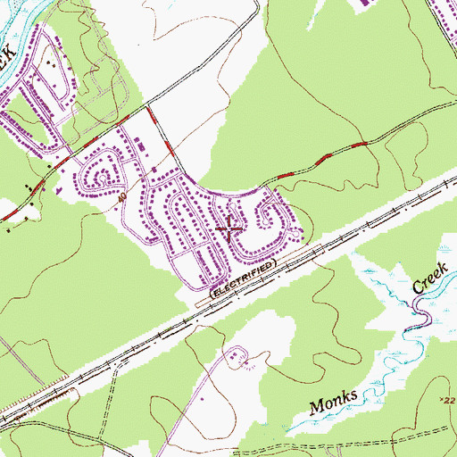 Topographic Map of Willoughby Woods, MD