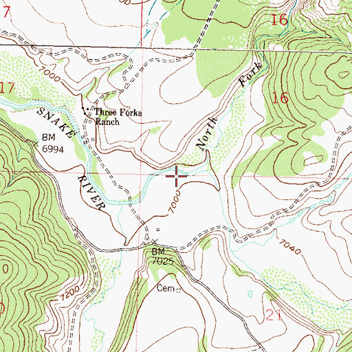 Topographic Map of Middle Fork Little Snake River, CO