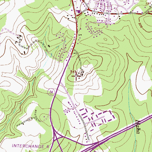 Topographic Map of Woodale Homes, MD