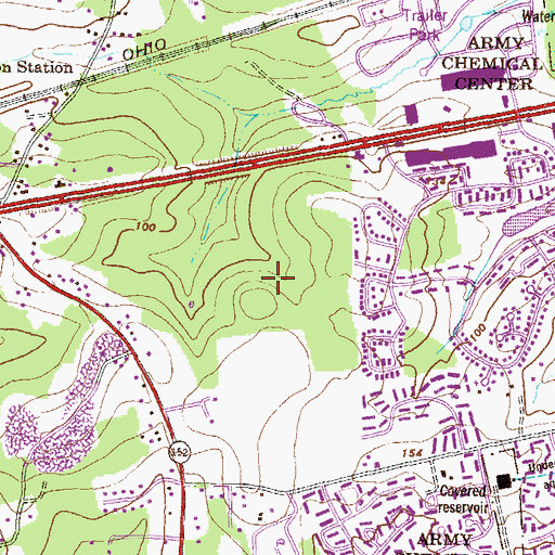 Topographic Map of Woodbridge Center, MD
