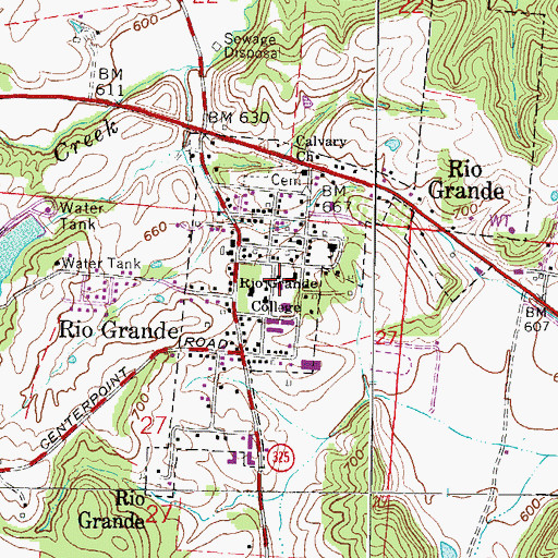 Topographic Map of Anniversary Hall, OH
