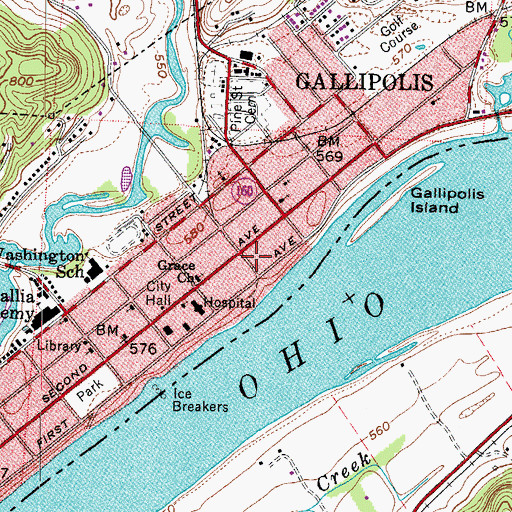 Topographic Map of Final Hour Church, OH