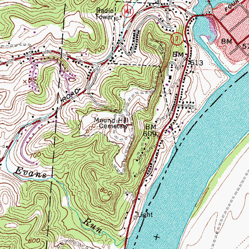 Topographic Map of Fortification Hill, OH