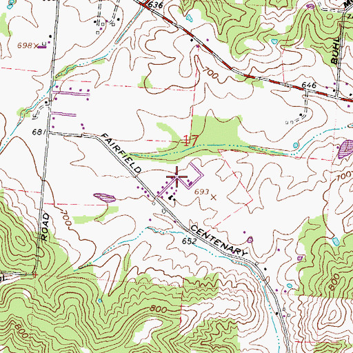 Topographic Map of Fairfield Acres, OH