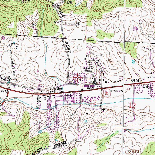 Topographic Map of Fairview, OH