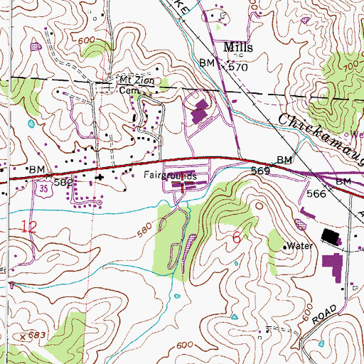 Topographic Map of Gallia County Junior Fairgrounds, OH