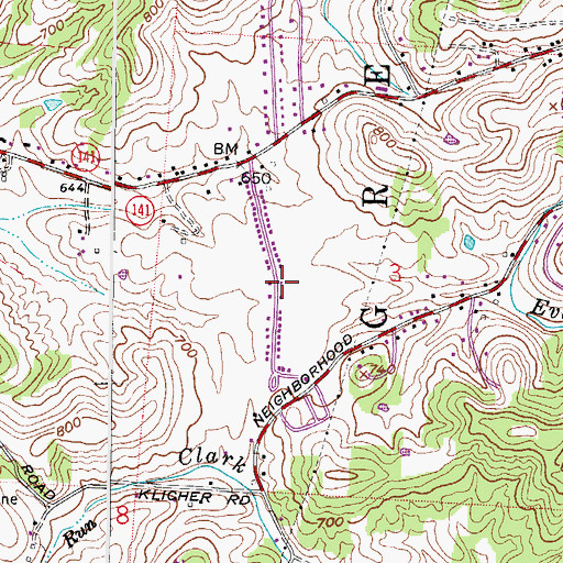 Topographic Map of Green Acres, OH