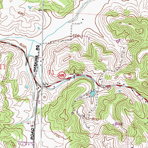 Topographic Map of Hawk Subdivision, OH