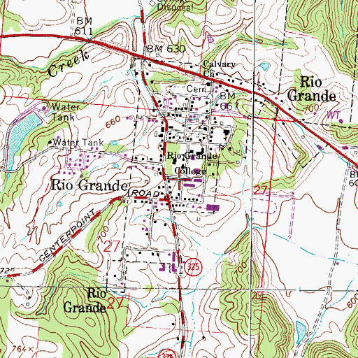 Topographic Map of James A Rhodes Student Center, OH