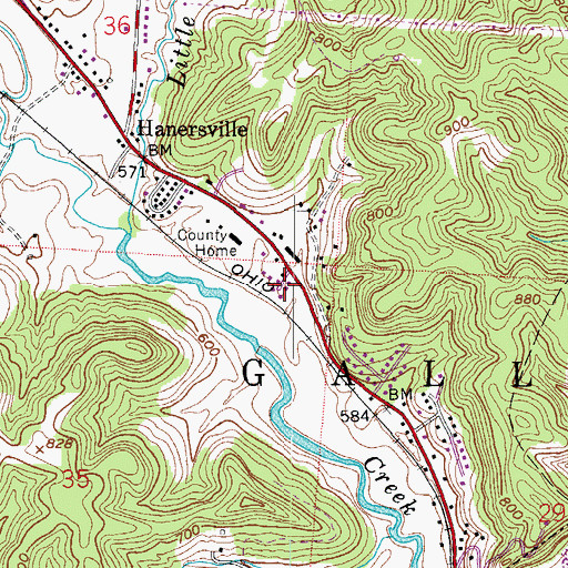 Topographic Map of Lawnview, OH
