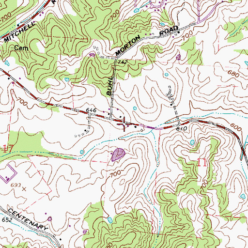 Topographic Map of Morton Flats, OH
