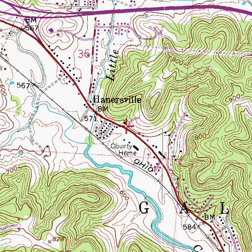 Topographic Map of New Life Lutheran Church, OH