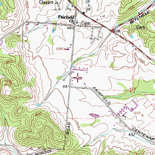 Topographic Map of Porterbrook, OH