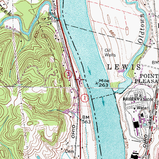 Topographic Map of River Bend Subdivision, OH