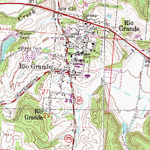 Topographic Map of Robert S Wood Hall, OH