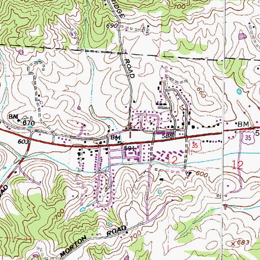 Topographic Map of Spring Valley, OH