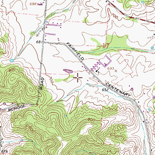 Topographic Map of The Meadows, OH